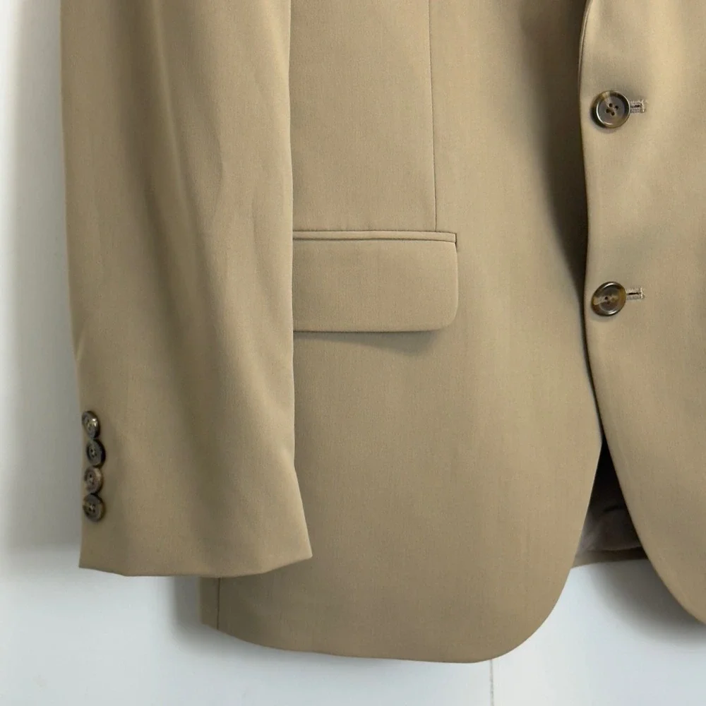 NEW Dockers Mens 38S Khaki Tan Stretch Two Button Blazer Sport Coat